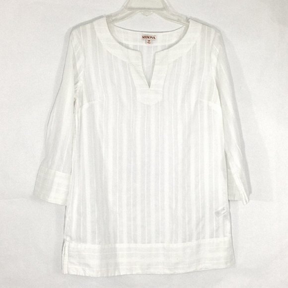 Merona Sheer White Long Peasant Blouse | SP - Picture 1 of 7